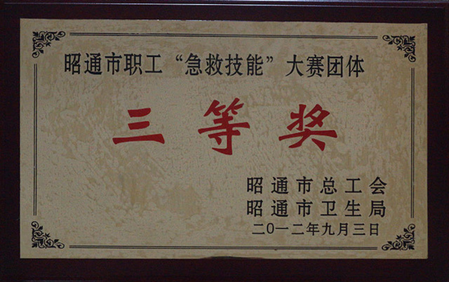 2012“急救技能”大赛团体三等奖